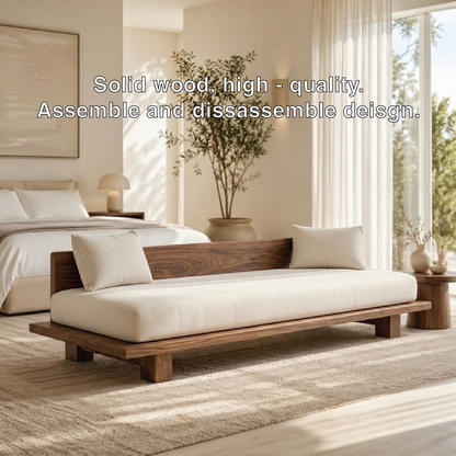 Modern Daybed Sofa with Backrest Minimal Upholstered Bench for Bedroom Decor
