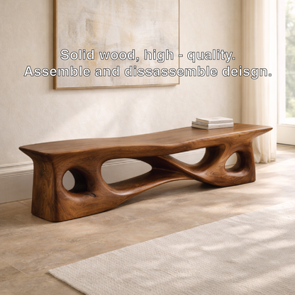 Sculptural Entryway Bench Organic Curved Hallway Seat Statement Minimalist Furniture