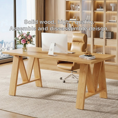 Modern Office Desk with Unique "M" Shape Legs and Spacious Workspace