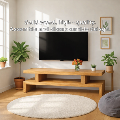 Minimalist Solid Wood TV Stand Modern Media Console Low Profile Entertainment Center Table Kitchnce