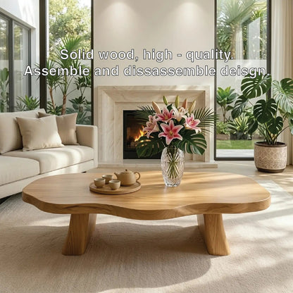Elegant Live Edge Wooden Coffee Table, Modern and Stylish Living Room Furniture Kitchnce