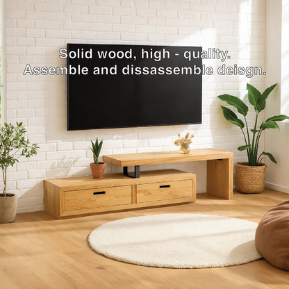 Modern Solid Wood TV Stand Minimalist Media Console Low Entertainment Center Cabinet Kitchnce