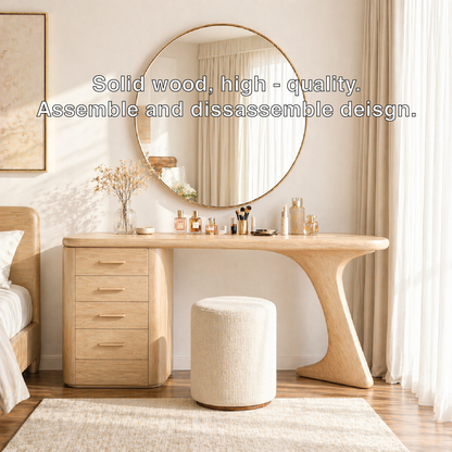 Modern Makeup Vanity Desk With Drawers Sculptural Dressing Table Bedroom Furniture