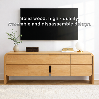Modern Wood TV Stand With Storage Drawers Long Media Console Minimalist Entertainment Center Kitchnce