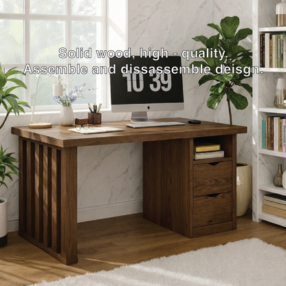 Modern Home Office Desk with Drawers Storage Writing Table Computer Workstation