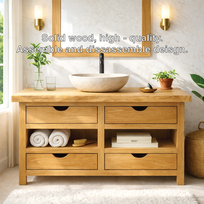 Modern Wooden Bathroom Vanity with Storage – Stylish & Durable Kitchnce