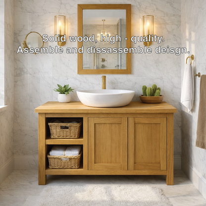 Farmhouse Wood Bathroom Vanity Cabinet With Storage Shelf Bathroom Vanity Base Kitchnce