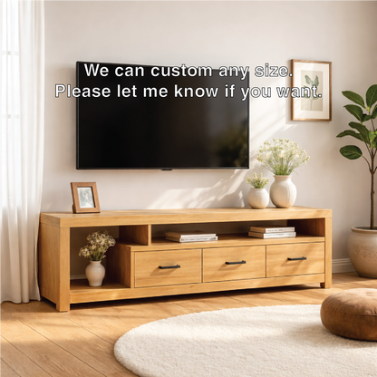 Modern Wood TV Stand With Drawers and Open Shelf Long Media Console Entertainment Center Kitchnce