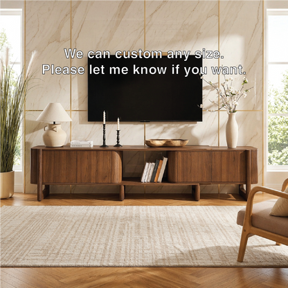 Modern Rounded TV Console, Elegant Media Cabinet for Stylish Living-Room Interiors