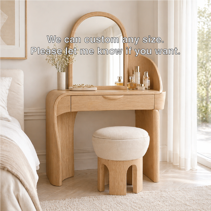 Minimalist Makeup Vanity Desk With Mirror Small Dressing Table Bedroom Space
