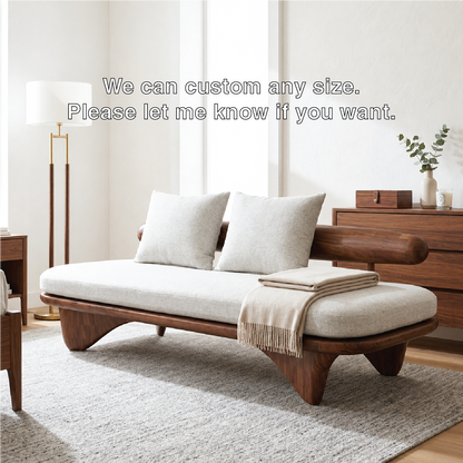 Modern Upholstered Daybed With Rounded Bolster Backrest, Pillows, Bedroom Lounge Bench