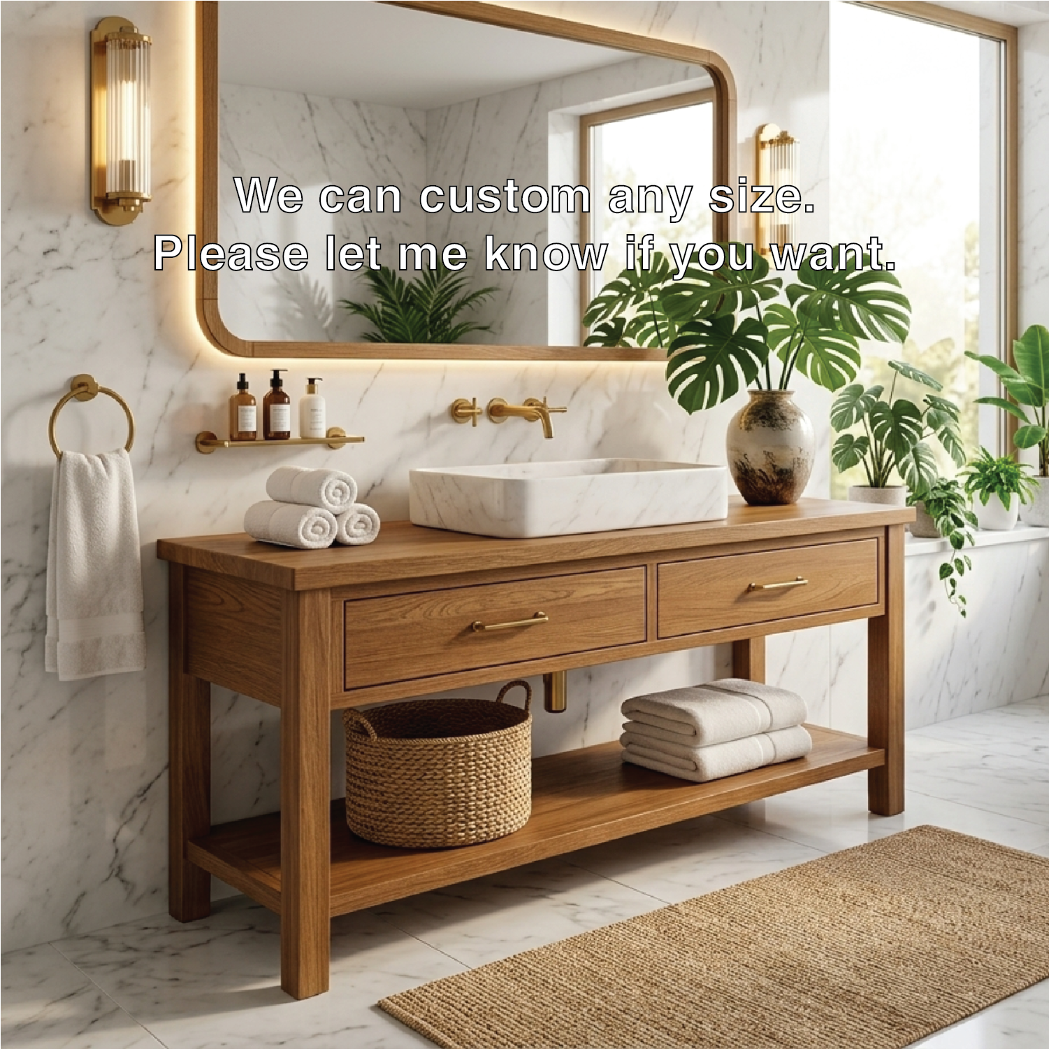 Luxury Wooden Bathroom Vanity - Modern Design with Sink Kitchnce