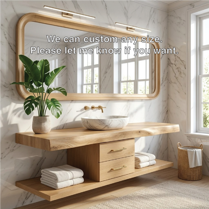 Luxury Floating Vanity with Walnut Wood, Large Storage, and Modern Design Kitchnce