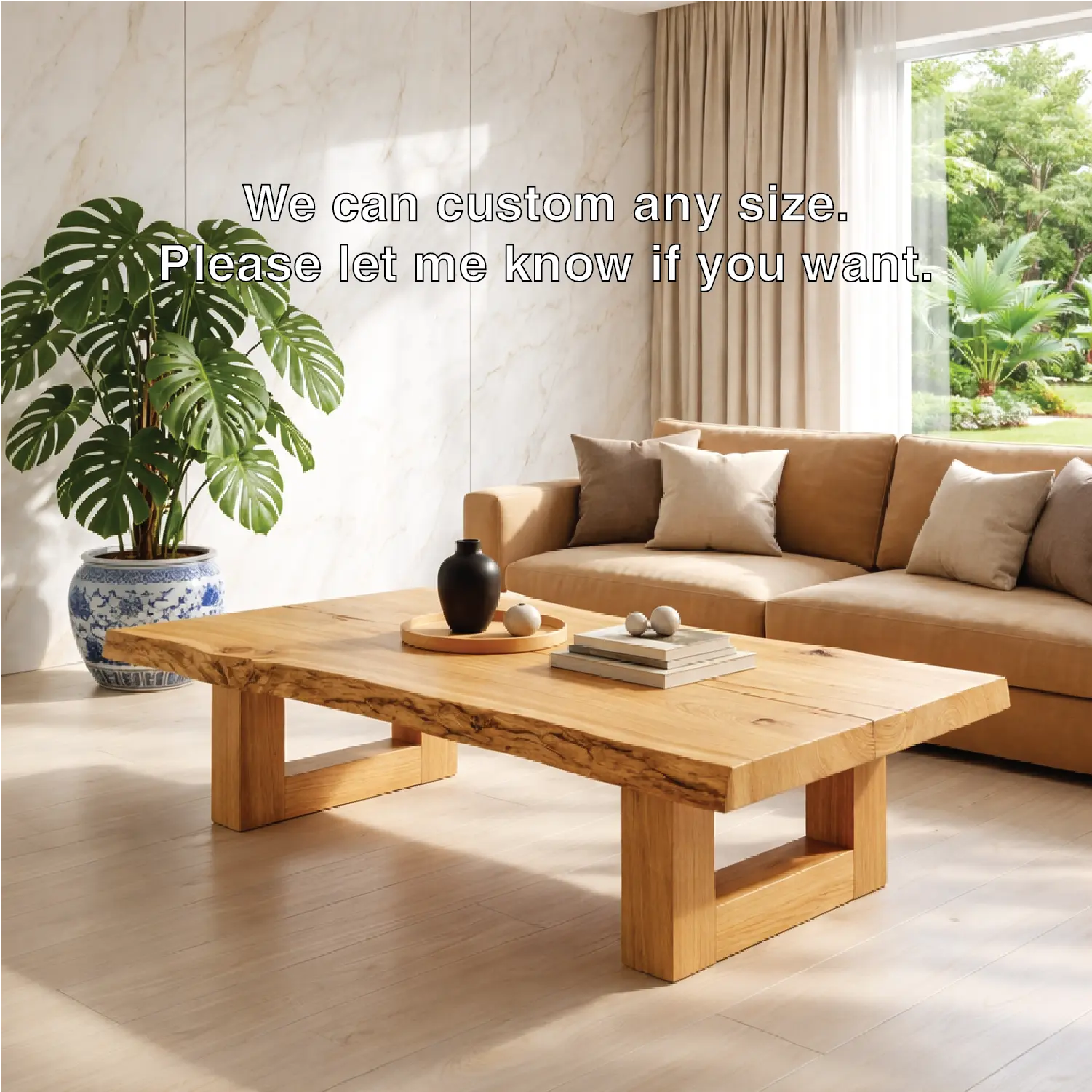 Natural Wood Coffee Table with Modern Design and Minimalist Aesthetic Kitchnce