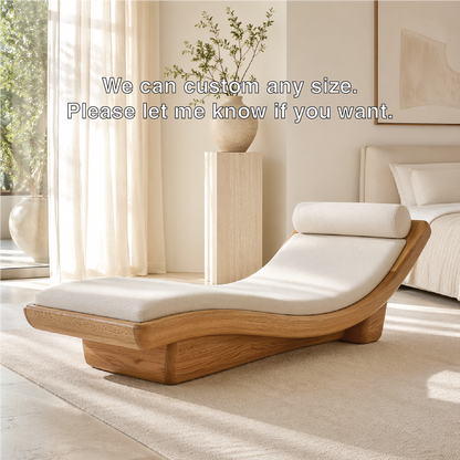 Modern Curved Chaise Lounge Daybed with Cushion and Bolster for Bedroom Decor