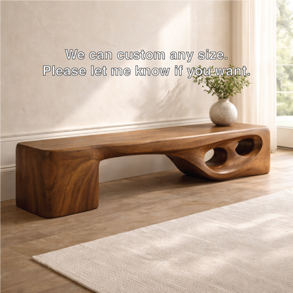Modern Entryway Bench Sculptural Curved Hallway Seat Organic Statement Furniture
