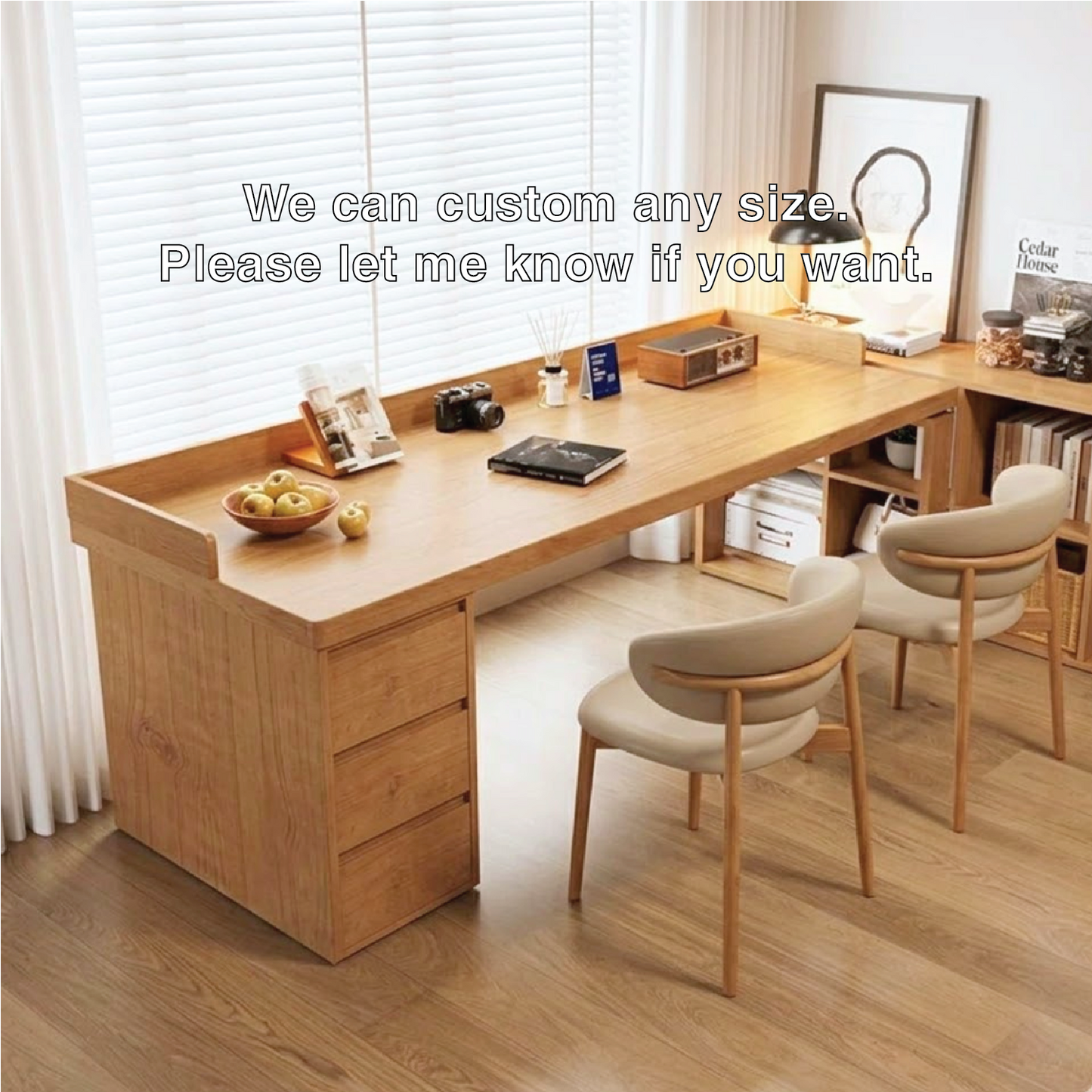 Spacious Work Desk with Storage and Modern Minimalist Design