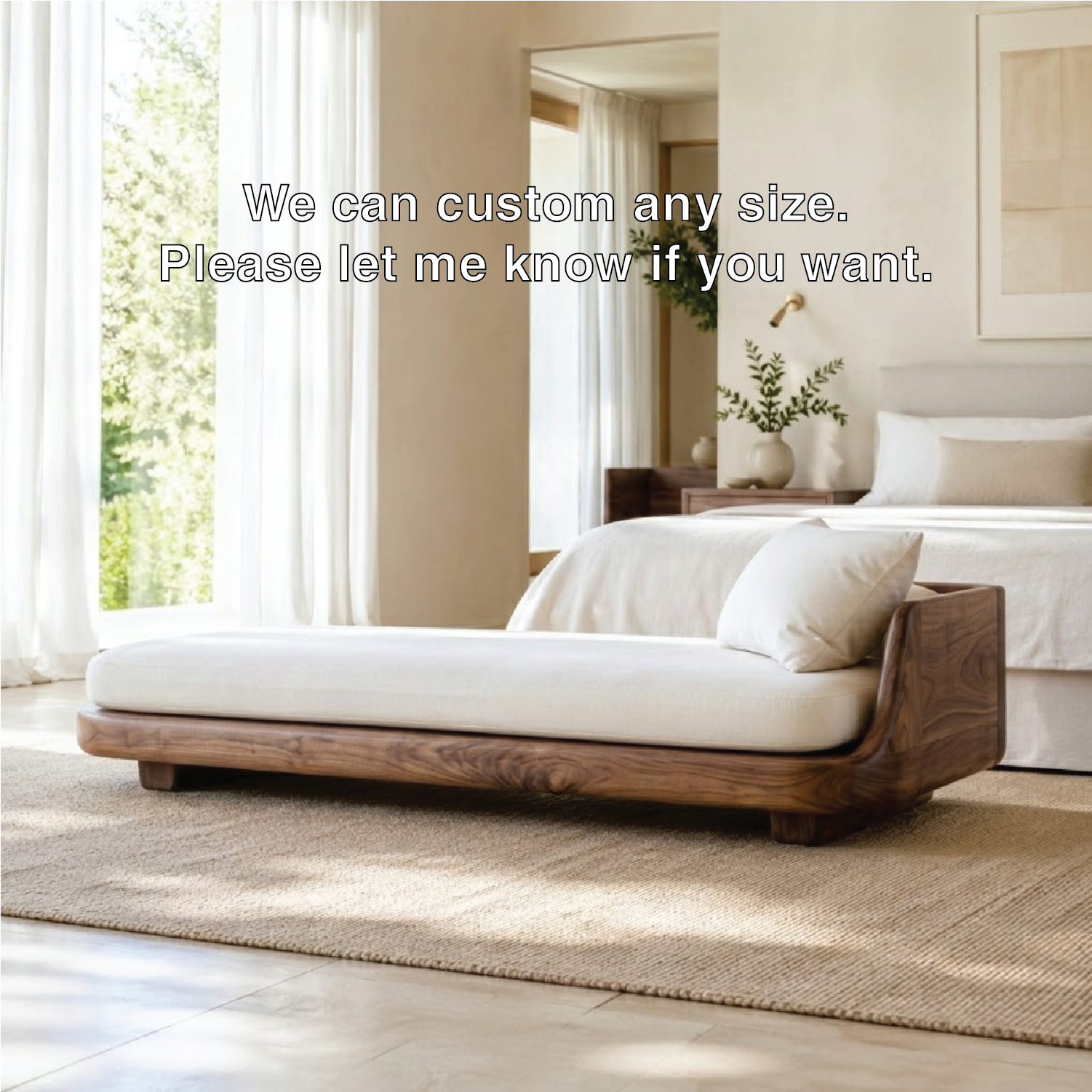 Modern Low Profile Daybed Sofa with Cushion for Bedroom Lounge Decor