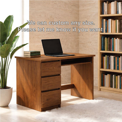 Modern Office Desk with Storage Drawers Compact Writing Desk Home Workspace Table