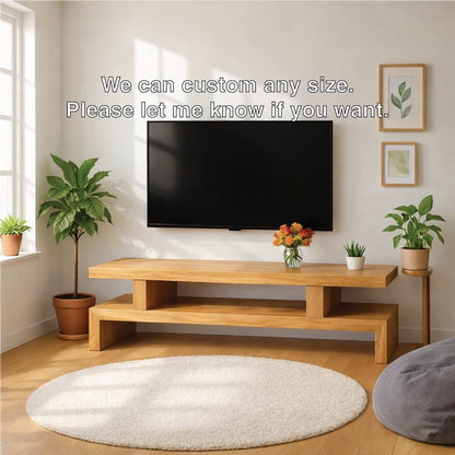 Minimalist Solid Wood TV Stand Modern Media Console Low Profile Entertainment Center Table Kitchnce