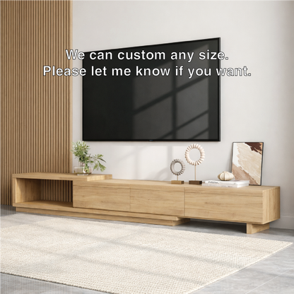 Modern Minimalist Wood TV Stand Long Media Console Low Profile Entertainment Center Kitchnce