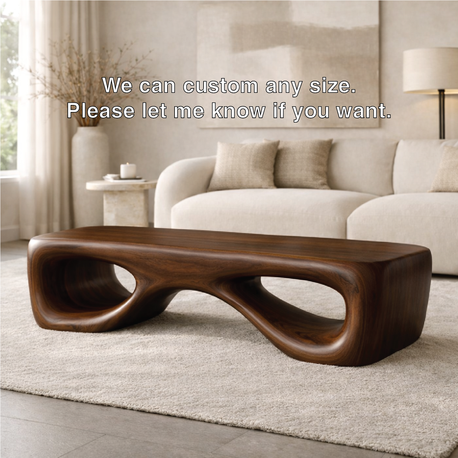 Modern Sculptural Wooden Entryway Bench, Curved Hallway Seating for Luxury Homes