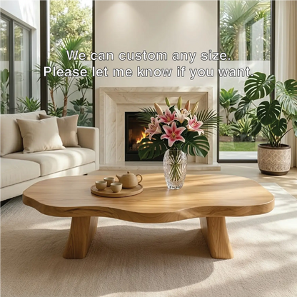 Elegant Live Edge Wooden Coffee Table, Modern and Stylish Living Room Furniture Kitchnce