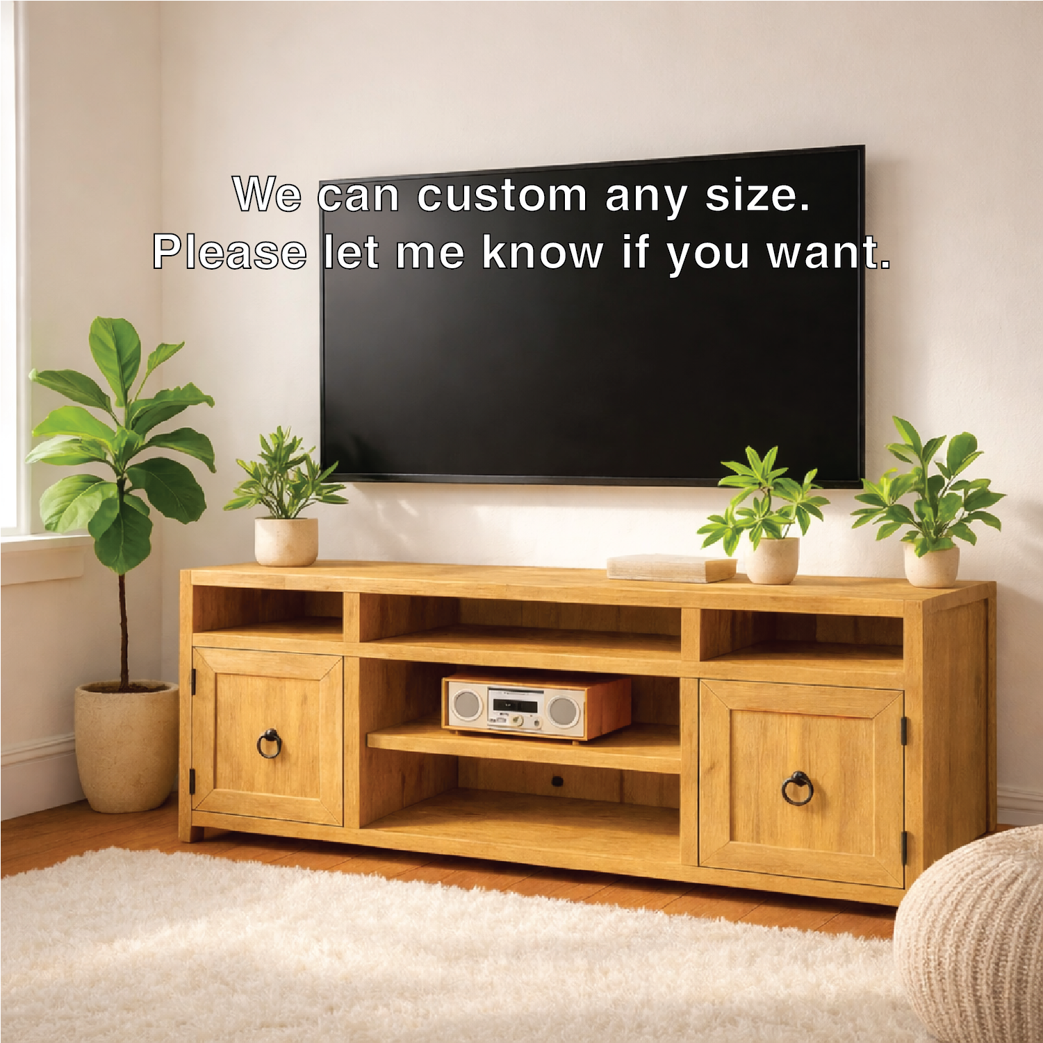 Mid Century Solid Wood TV Stand Modern Media Console Entertainment Center Cabinet Kitchnce
