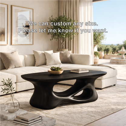 Sculptural Wooden Coffee Table with Curved Modern Design