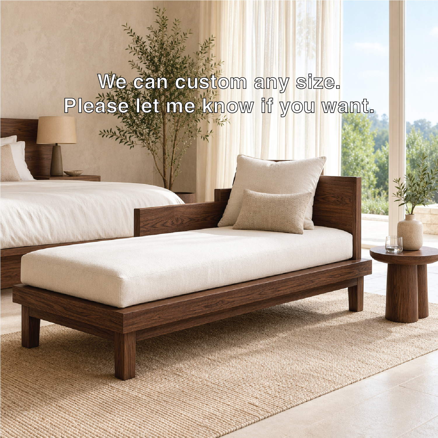 Modern Daybed Sofa with Cushion Minimal Bedroom Lounge Bench and Backrest