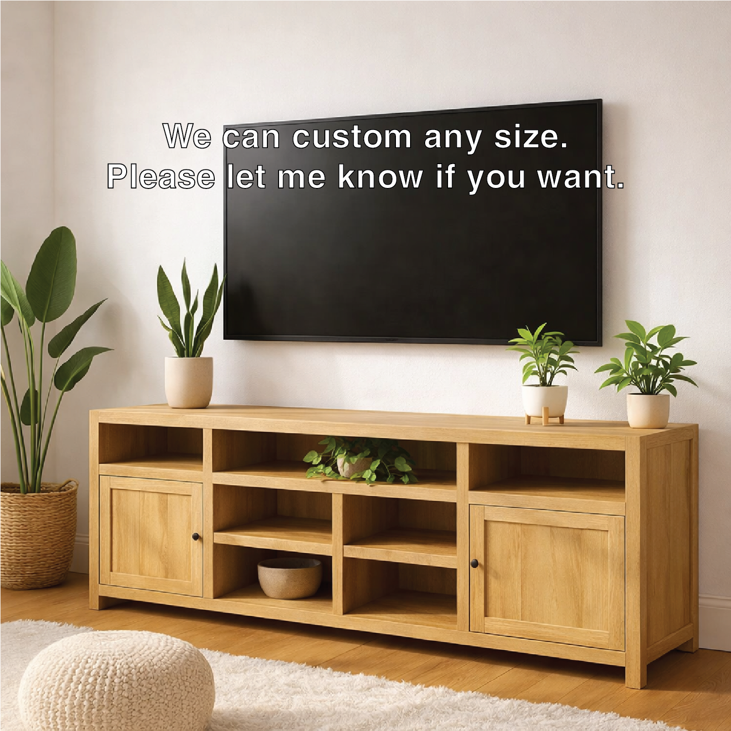 Modern Solid Wood TV Stand Storage Media Console Entertainment Center Cabinet Kitchnce