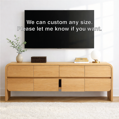 Modern Wood TV Stand With Storage Drawers Long Media Console Minimalist Entertainment Center Kitchnce