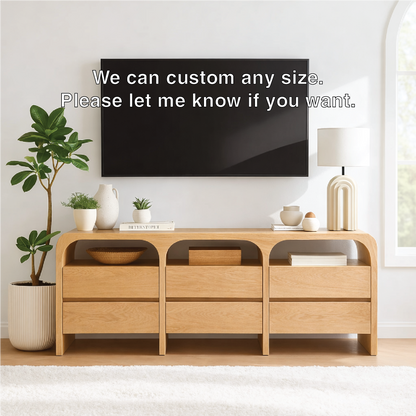 Modern Minimalist Wood TV Stand With Drawers Long Media Console Storage Cabinet Kitchnce