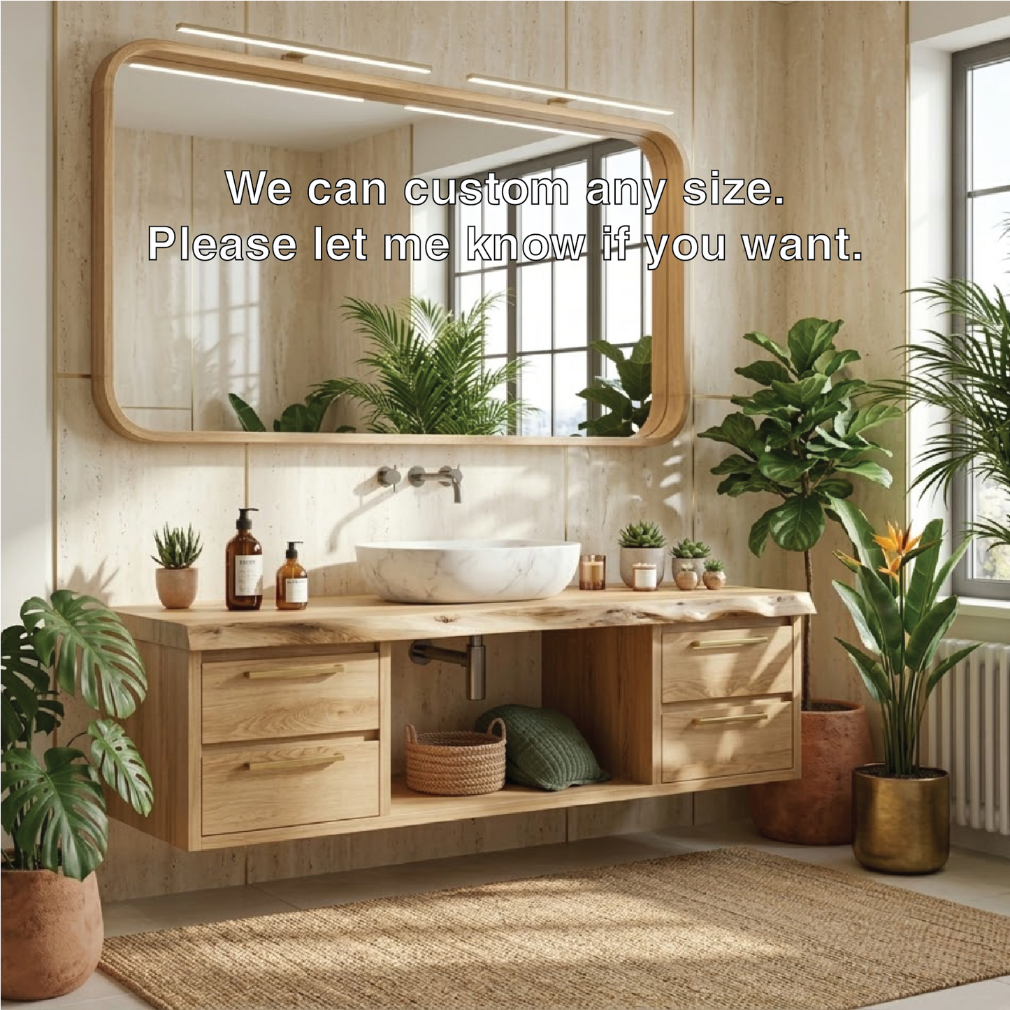 Floating Bathroom Vanity with Natural Wood Finish and Modern Design, Stylish Storage Solution Kitchnce