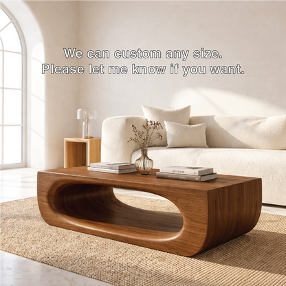 Modern Sculptural Coffee Table with Open Base, Minimalist Living Room Centerpiece
