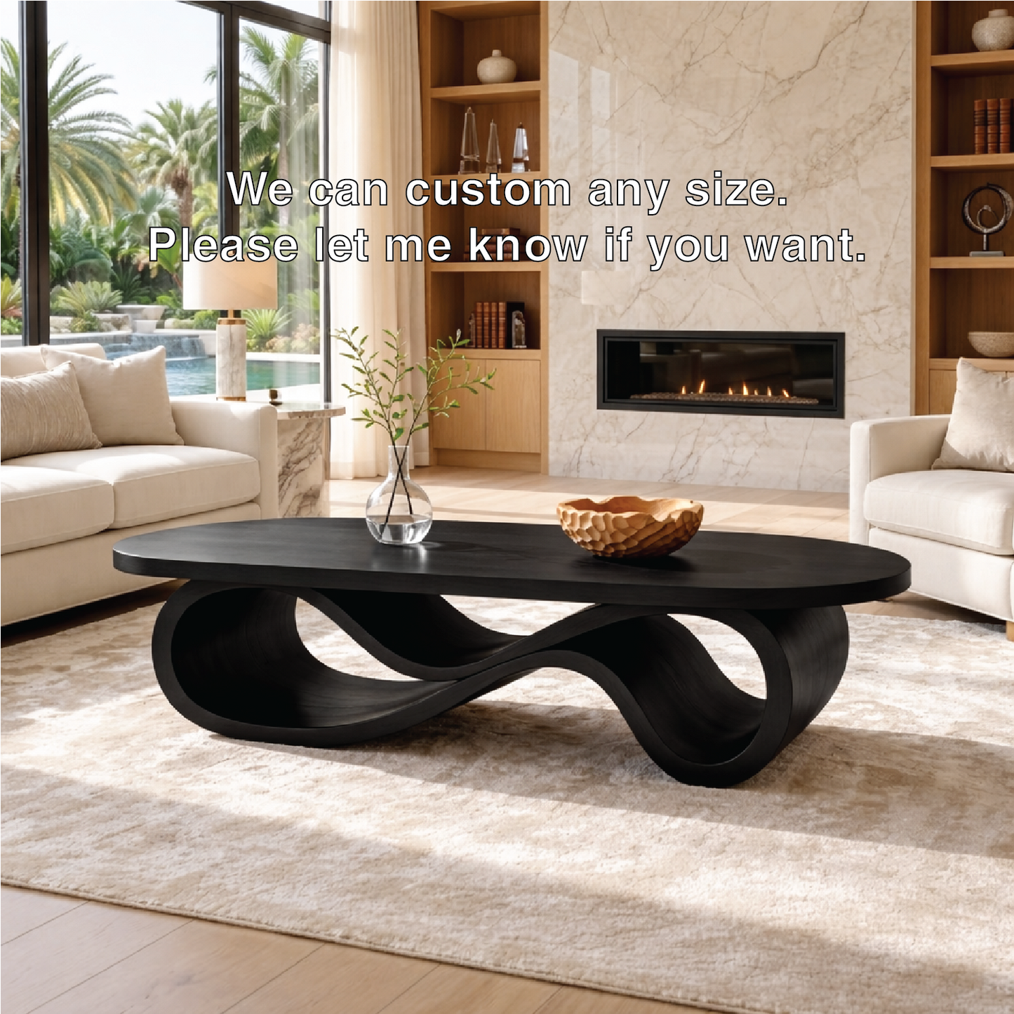 Modern Wooden Coffee Table with Unique Infinity Shape Design