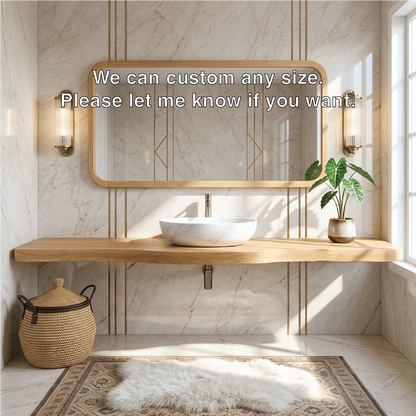 Floating Vanity with Wooden Base, White Stone Sink, and Elegant Design Kitchnce