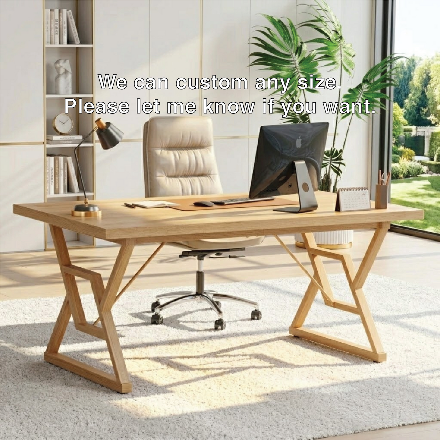 Modern Work Desk with Unique X-Shaped Legs for Home Office