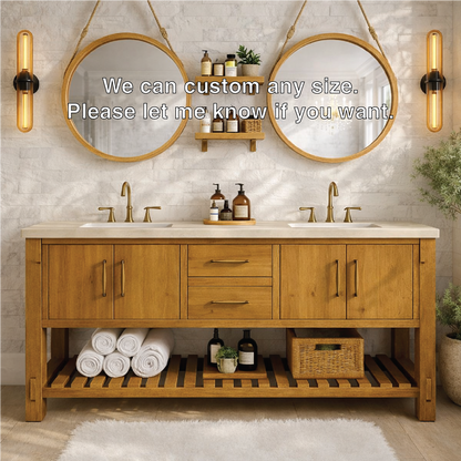 Rustic Double Bathroom Vanity Cabinet With Drawers And Storage Wood Vanity Base Kitchnce