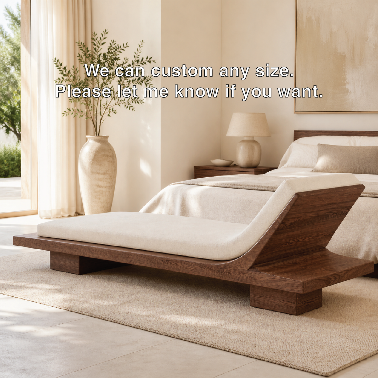 Modern Minimalist Chaise Lounge Daybed with Cushion for Bedroom Reading Nook