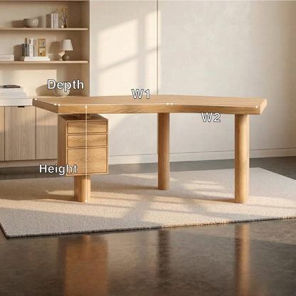 Modern L-Shaped Work Desk with Storage and Sleek Design for Home Office