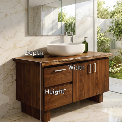 Solid Wood Bathroom Vanity, Freestanding Storage Cabinet for Modern Bath