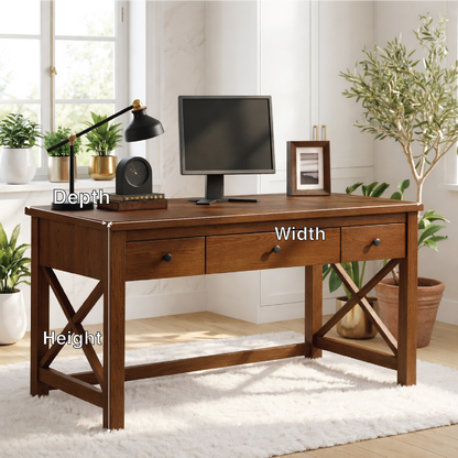 Modern Writing Desk with Drawers Home Office Work Table Minimal Computer Desk Design