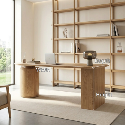 Modern Work Desk with Elegant Design and Spacious Storage Compartments