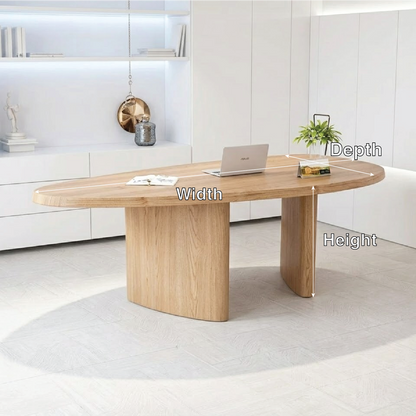Contemporary Oval Work Desk with Stylish Pedestal Design for Home Office