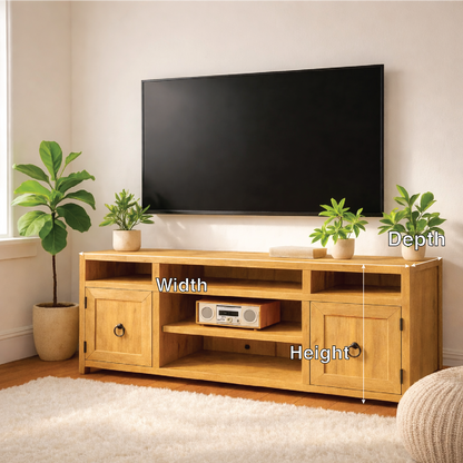 Mid Century Solid Wood TV Stand Modern Media Console Entertainment Center Cabinet Kitchnce