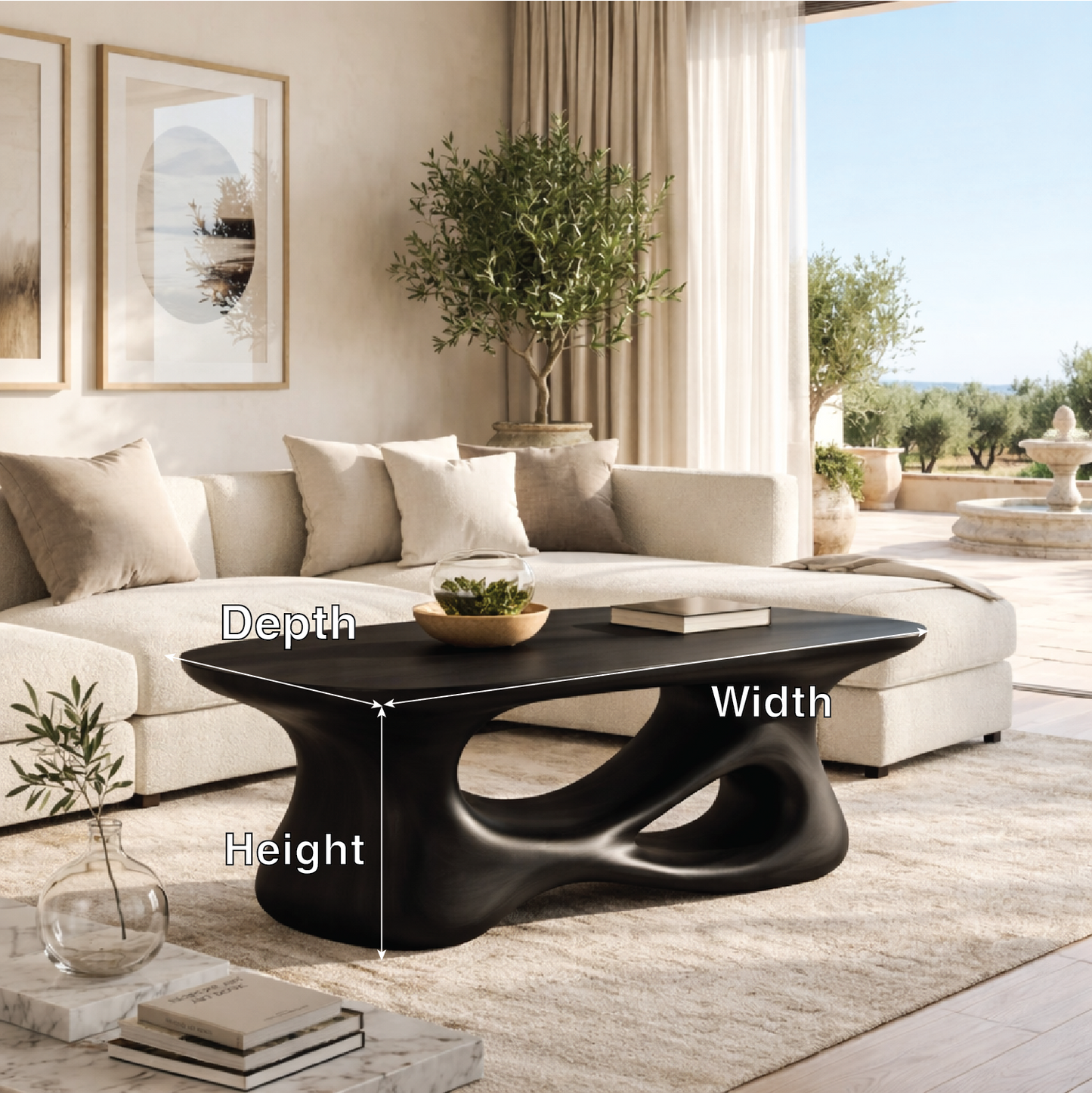 Sculptural Wooden Coffee Table with Curved Modern Design