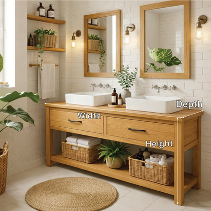 Modern Farmhouse Bathroom Vanity Cabinet Double Sink Base Wood Bathroom Console Storage Kitchnce