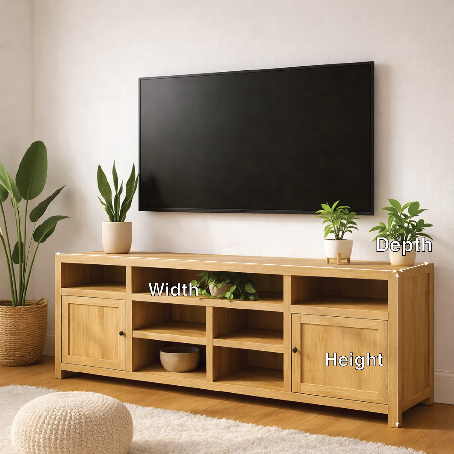 Modern Solid Wood TV Stand Storage Media Console Entertainment Center Cabinet Kitchnce