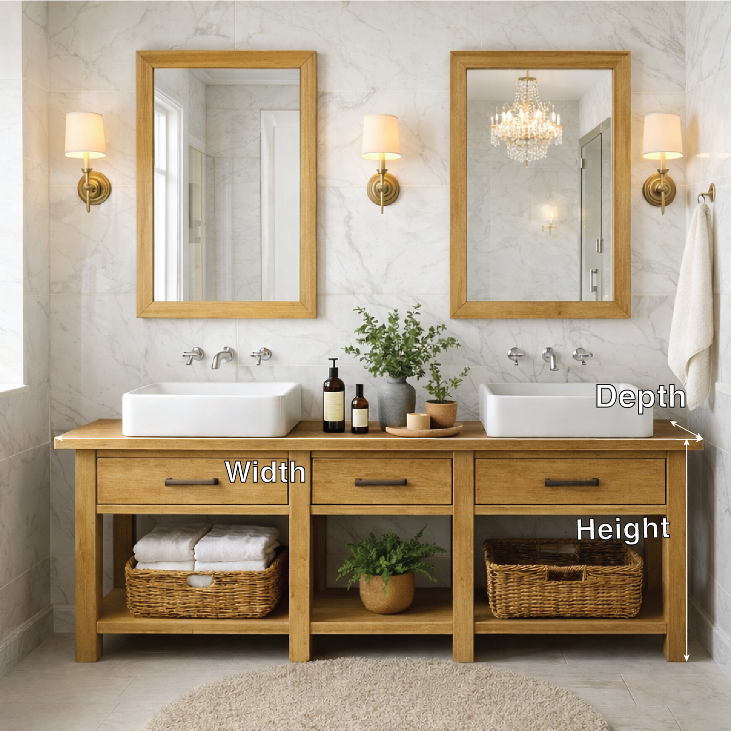 Modern Farmhouse Double Bathroom Vanity Cabinet Wood Vanity Base With Drawers Storage Kitchnce